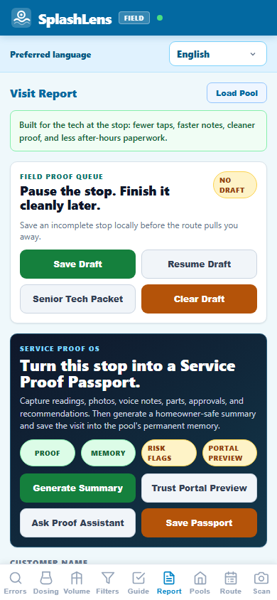 SplashLens Saved Visit History and Saved Visit Queue workflow